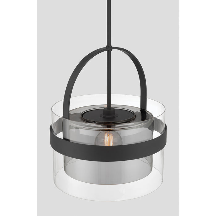 Minka-Lavery - 1916-899 - One Light Convertible Pendant/Semi-Flush Mount - Ravik - Dark Matte Black