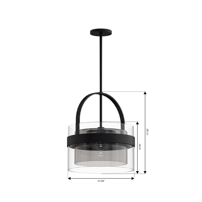 Minka-Lavery - 1916-899 - One Light Convertible Pendant/Semi-Flush Mount - Ravik - Dark Matte Black