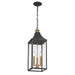Minka-Lavery - 78304-734 - Three Light Outdoor Hanging Lantern - Hurstborne - Dark Matte Black