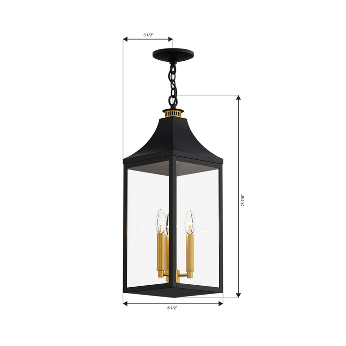 Minka-Lavery - 78304-734 - Three Light Outdoor Hanging Lantern - Hurstborne - Dark Matte Black