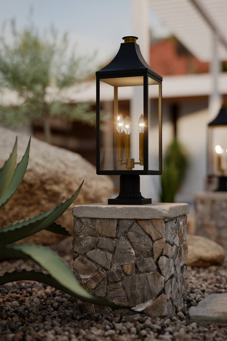 Minka-Lavery - 78306-734 - Three Light Outdoor Post Lantern - Hurstborne - Dark Matte Black