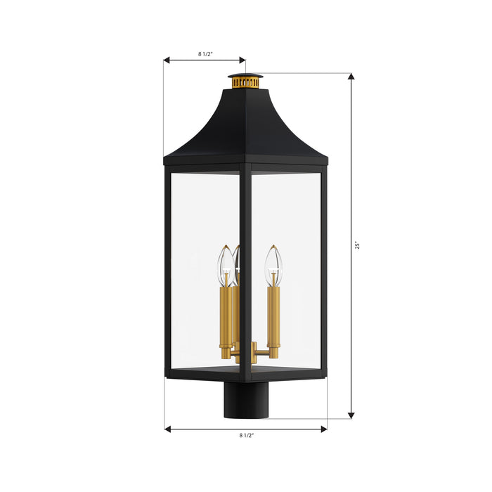 Minka-Lavery - 78306-734 - Three Light Outdoor Post Lantern - Hurstborne - Dark Matte Black