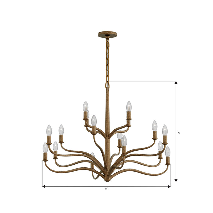 Metropolitan - N3319-891 - 16 Light Chandelier - Dorianne - Textured Dusken Brass