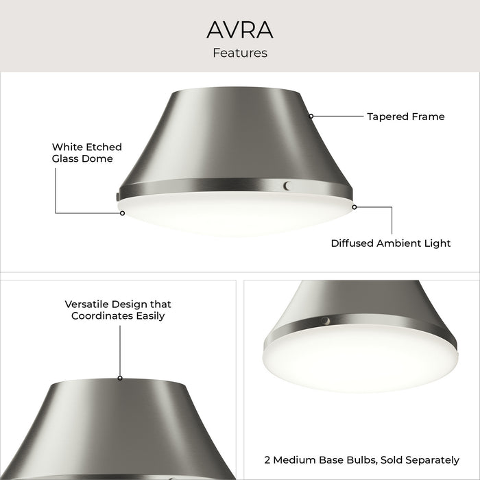 Progress Lighting - P350305-009 - Two Light Flush Mount - Avra - Brushed Nickel