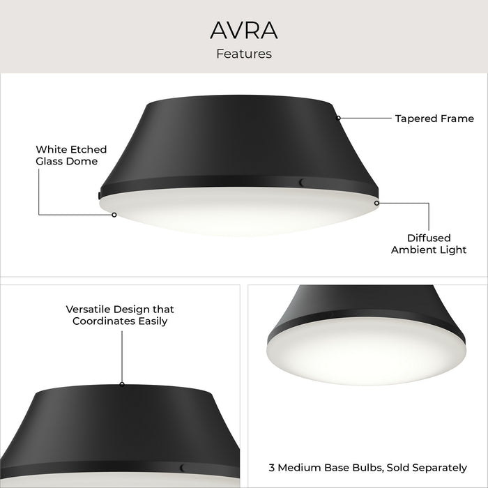Progress Lighting - P350306-31M - Three Light Flush Mount - Avra - Matte Black