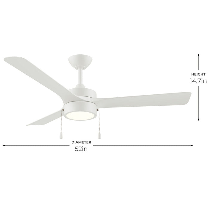 Progress Lighting - P250122-28M-30 - 52" Ceiling Fan - Axion I - Matte White