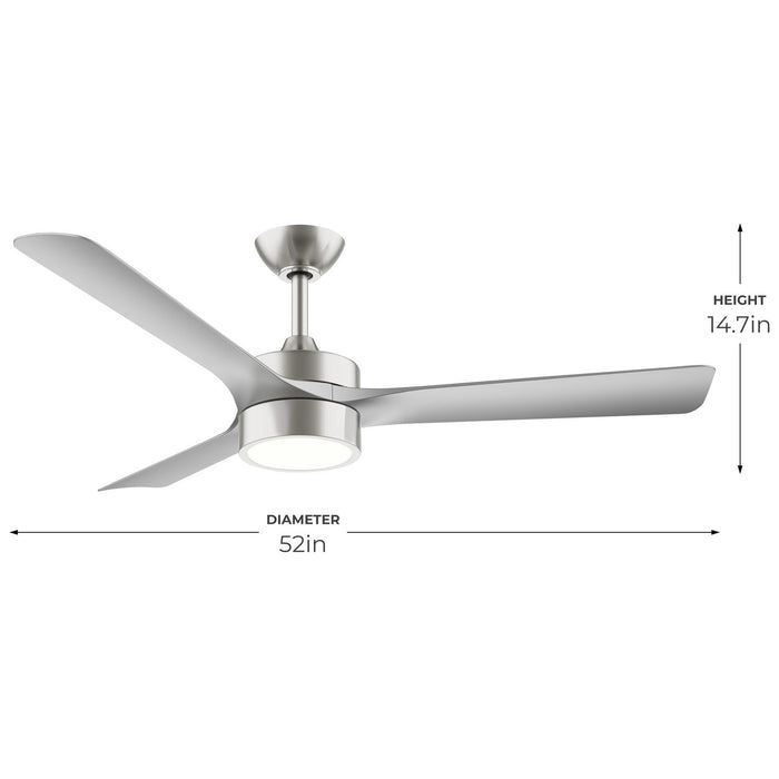 Progress Lighting - P250123-009-30 - 52" Ceiling Fan - Axion II - Brushed Nickel