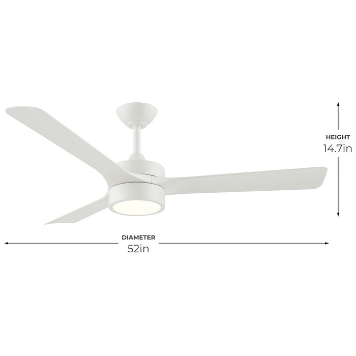 Progress Lighting - P250123-28M-30 - 52" Ceiling Fan - Axion II - Matte White