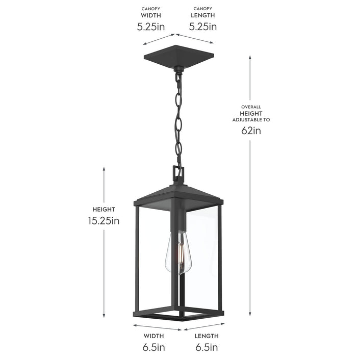 Progress Lighting - P550147-31M - One Light Outdoor Pendant - Cantley - Matte Black