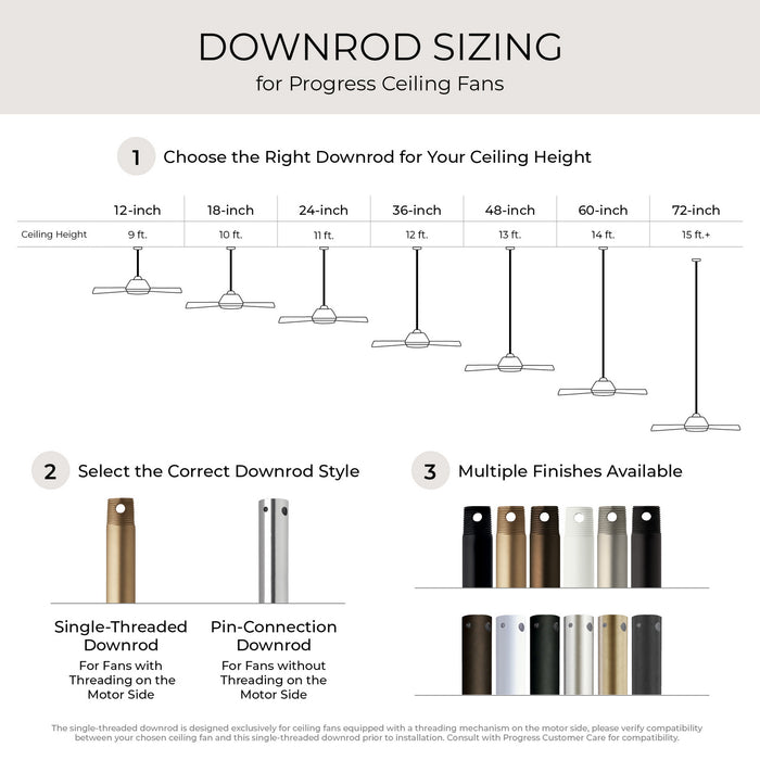 Progress Lighting - C2606-BK - Ceiling Fan Downrod - Downrod - Black