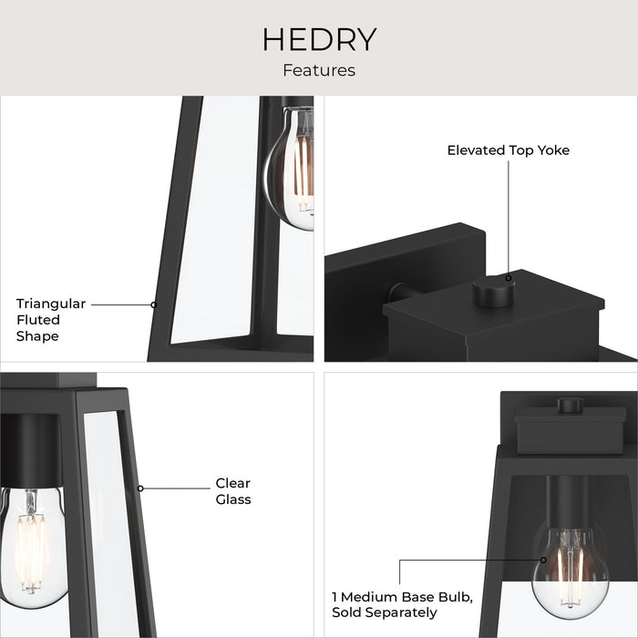 Progress Lighting - P560401-31M - One Light Outdoor Wall Mount - Hedry - Matte Black