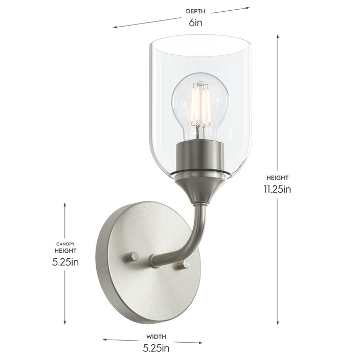 Progress Lighting - P710155-009 - One Light Wall Sconce - Ilia - Brushed Nickel