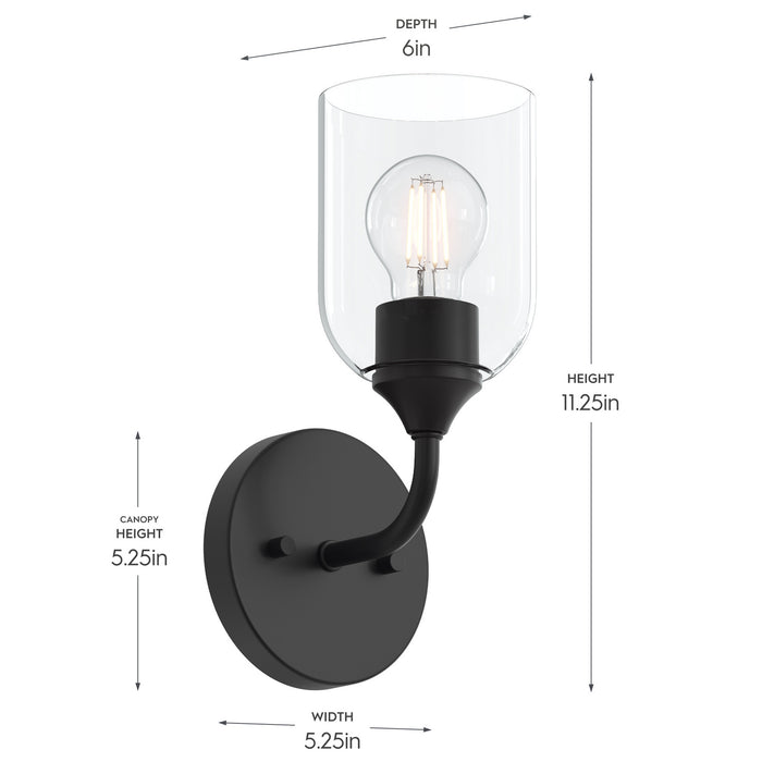 Progress Lighting - P710155-31M - One Light Wall Sconce - Ilia - Matte Black