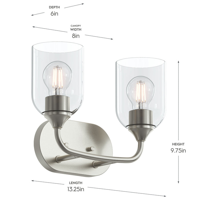 Progress Lighting - P300572-009 - Two Light Bath Vanity - Ilia - Brushed Nickel