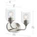 Progress Lighting - P300572-009 - Two Light Bath Vanity - Ilia - Brushed Nickel