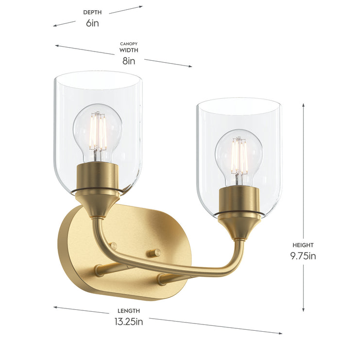Progress Lighting - P300572-191 - Two Light Bath Vanity - Ilia - Brushed Gold