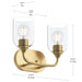 Progress Lighting - P300572-191 - Two Light Bath Vanity - Ilia - Brushed Gold