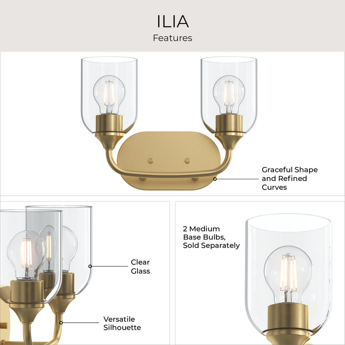 Progress Lighting - P300572-191 - Two Light Bath Vanity - Ilia - Brushed Gold