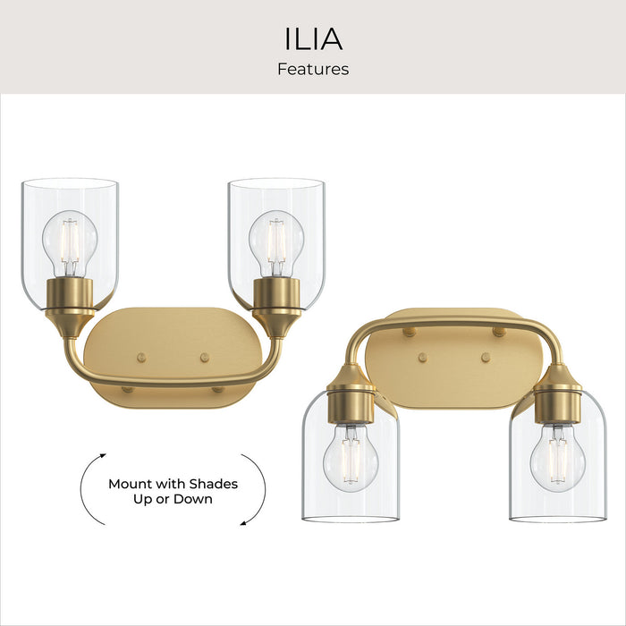 Progress Lighting - P300572-191 - Two Light Bath Vanity - Ilia - Brushed Gold