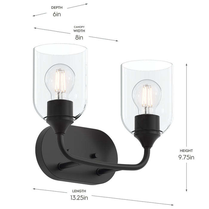 Progress Lighting - P300572-31M - Two Light Bath Vanity - Ilia - Matte Black