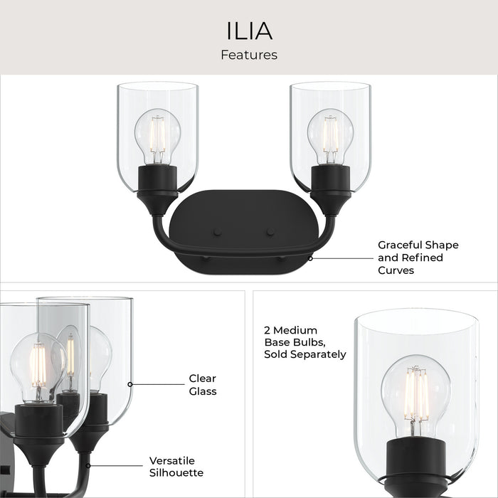 Progress Lighting - P300572-31M - Two Light Bath Vanity - Ilia - Matte Black
