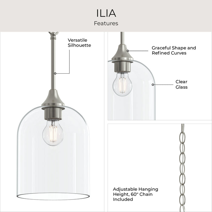 Progress Lighting - P500514-009 - One Light Pendant - Ilia - Brushed Nickel