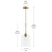 Progress Lighting - P500514-191 - One Light Pendant - Ilia - Brushed Gold
