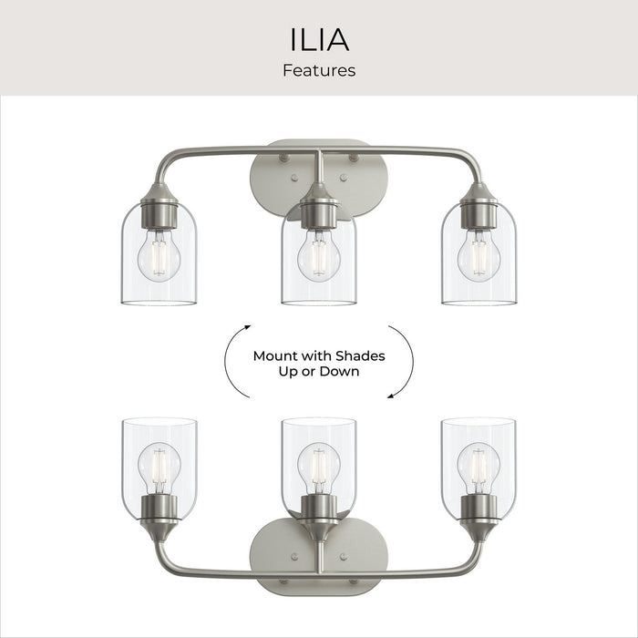 Progress Lighting - P300573-009 - Three Light Bath Vanity - Ilia - Brushed Nickel