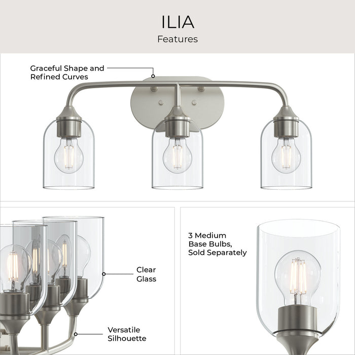 Progress Lighting - P300573-009 - Three Light Bath Vanity - Ilia - Brushed Nickel