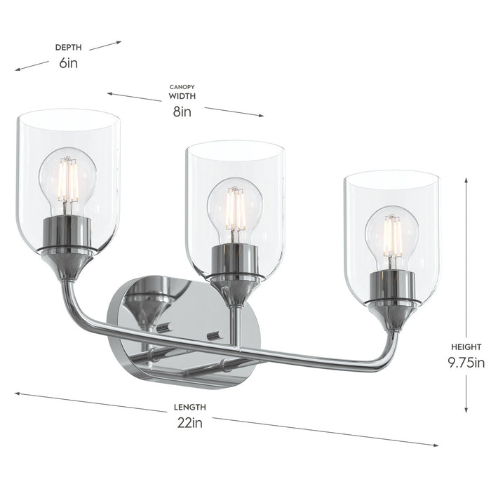 Progress Lighting - P300573-015 - Three Light Bath Vanity - Ilia - Polished Chrome