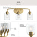 Progress Lighting - P300573-191 - Three Light Bath Vanity - Ilia - Brushed Gold
