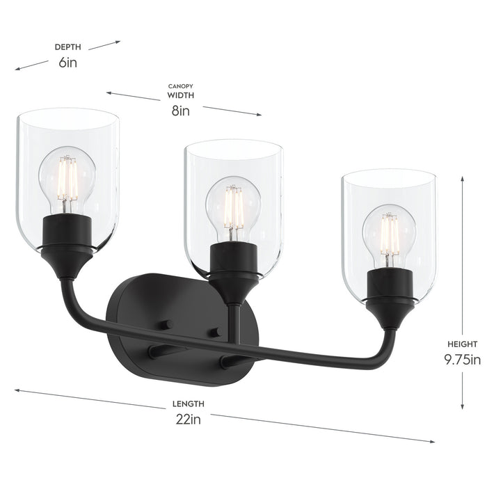 Progress Lighting - P300573-31M - Three Light Bath Vanity - Ilia - Matte Black