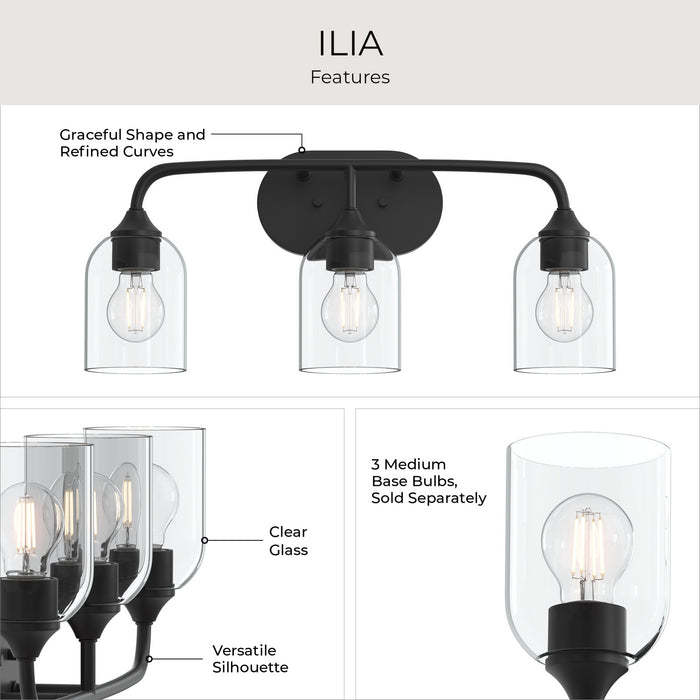Progress Lighting - P300573-31M - Three Light Bath Vanity - Ilia - Matte Black