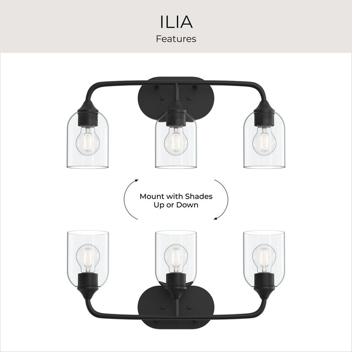 Progress Lighting - P300573-31M - Three Light Bath Vanity - Ilia - Matte Black