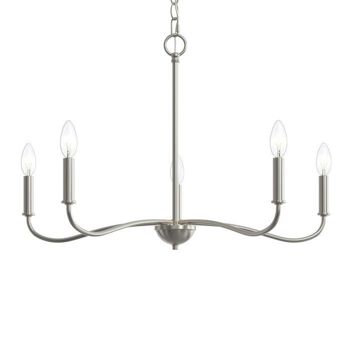 Progress Lighting - P400462-009 - Five Light Chandelier - Ilia - Brushed Nickel