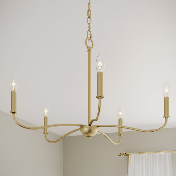 Progress Lighting - P400462-191 - Five Light Chandelier - Ilia - Brushed Gold