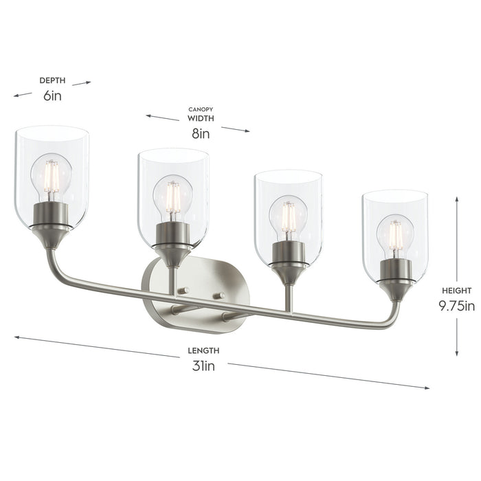 Progress Lighting - P300574-009 - Four Light Bath Vanity - Ilia - Brushed Nickel