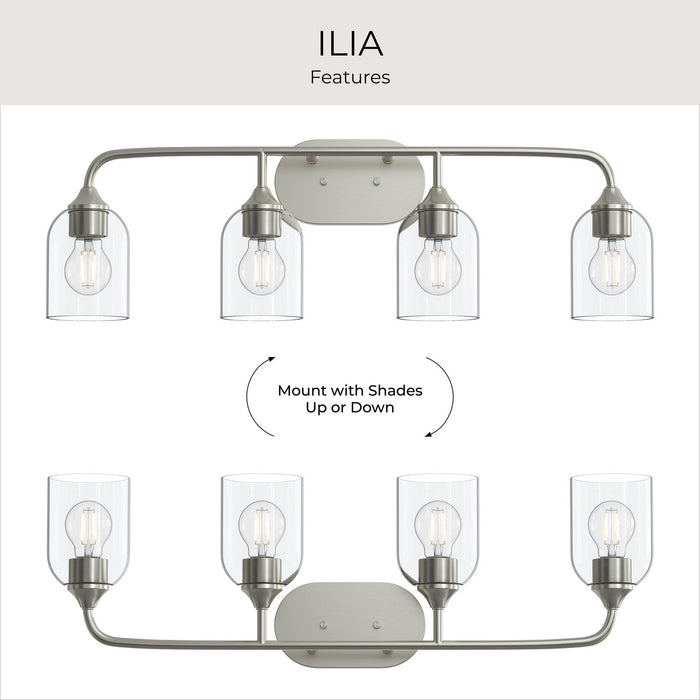 Progress Lighting - P300574-009 - Four Light Bath Vanity - Ilia - Brushed Nickel
