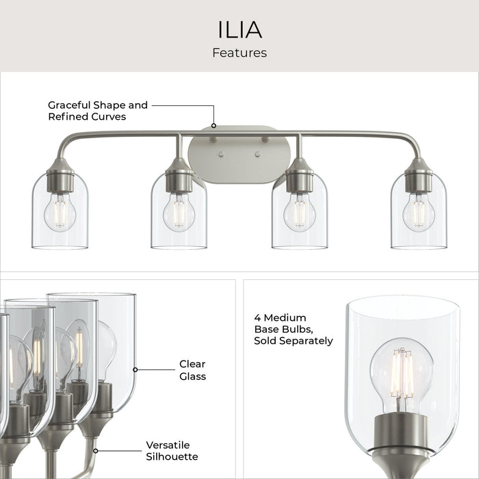 Progress Lighting - P300574-009 - Four Light Bath Vanity - Ilia - Brushed Nickel