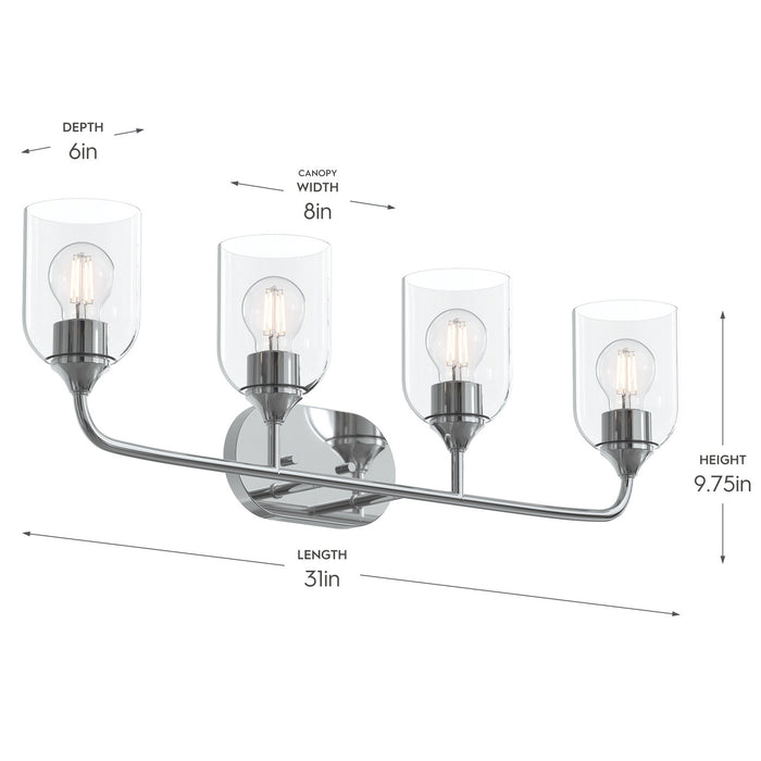 Progress Lighting - P300574-015 - Four Light Bath Vanity - Ilia - Polished Chrome