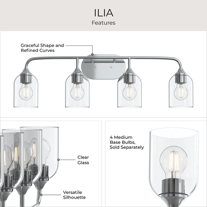 Progress Lighting - P300574-015 - Four Light Bath Vanity - Ilia - Polished Chrome