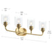 Progress Lighting - P300574-191 - Four Light Bath Vanity - Ilia - Brushed Gold