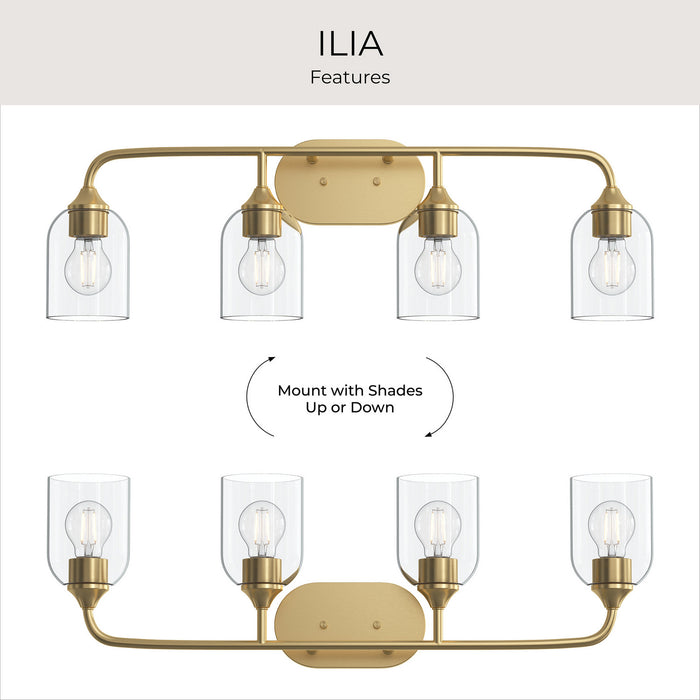 Progress Lighting - P300574-191 - Four Light Bath Vanity - Ilia - Brushed Gold