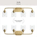 Progress Lighting - P300574-191 - Four Light Bath Vanity - Ilia - Brushed Gold