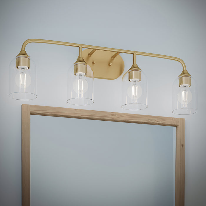 Progress Lighting - P300574-191 - Four Light Bath Vanity - Ilia - Brushed Gold