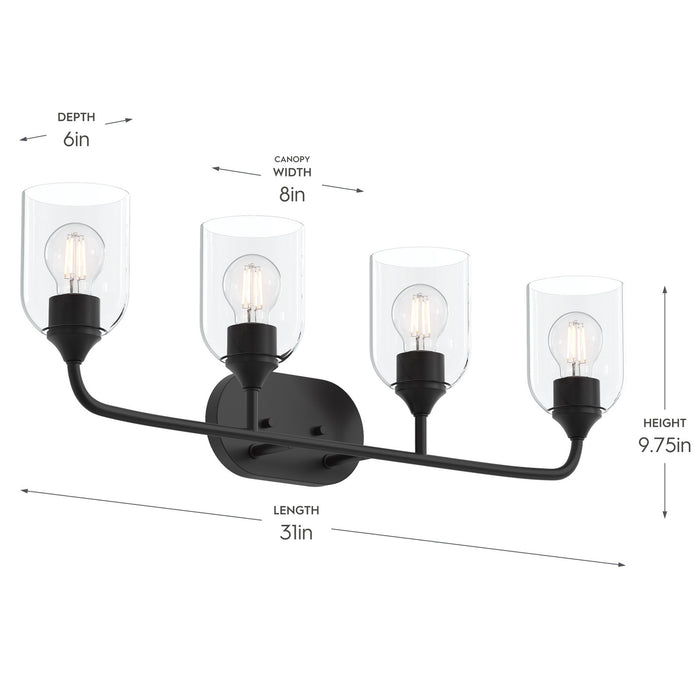 Progress Lighting - P300574-31M - Four Light Bath Vanity - Ilia - Matte Black