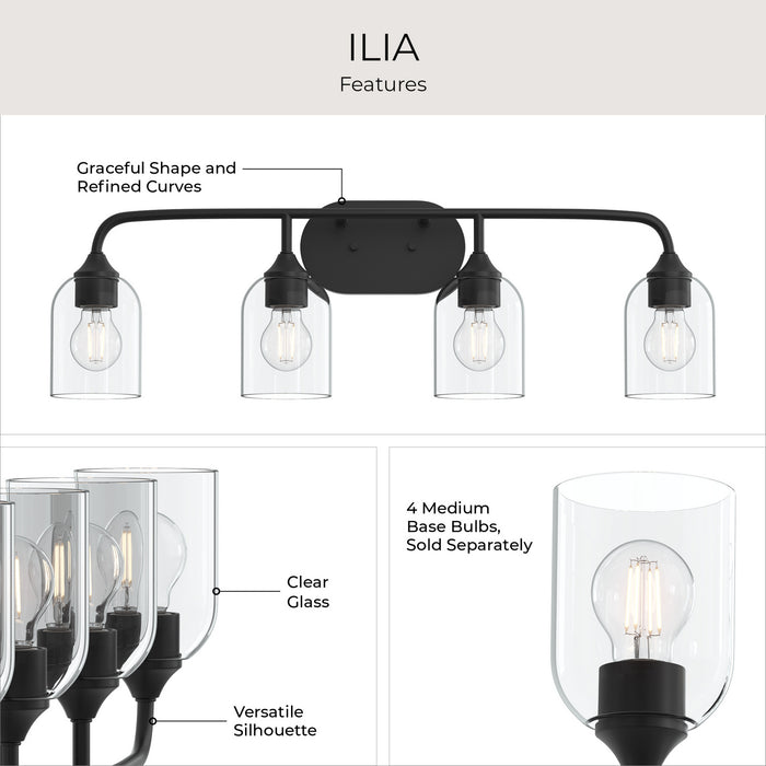 Progress Lighting - P300574-31M - Four Light Bath Vanity - Ilia - Matte Black