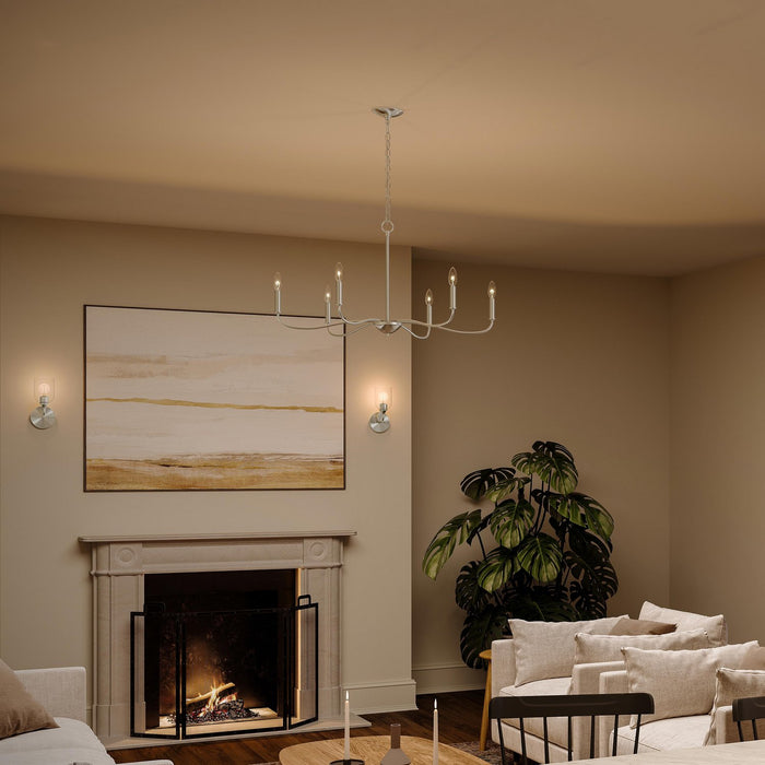 Progress Lighting - P400463-009 - Six Light Chandelier - Ilia - Brushed Nickel