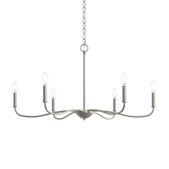 Progress Lighting - P400463-009 - Six Light Chandelier - Ilia - Brushed Nickel