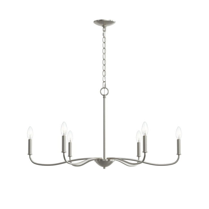 Progress Lighting - P400463-009 - Six Light Chandelier - Ilia - Brushed Nickel